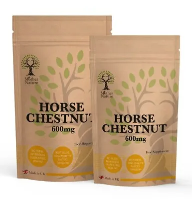 Horse Chestnut Capsules 600mg Natural Horse Chestnut Extract UK Supplement Vegan • £23.89