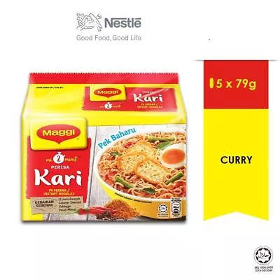 Maggi Nestle Malaysia 2 Minute Instant Curry Flavour Noodles 15 Packs X 79g • $67.65