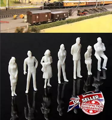 £4.65 • Buy 25 50 200 Pcs Scale Model Railway Train People Figures  OO Gauge WHITE 25mm  M24