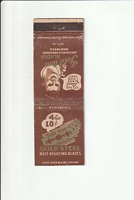 Best Blades Inc. Gold Steel Blades Newark N.j. Vintage Matchbook Cover • $5.79