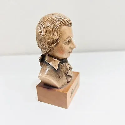 ANRI Italy Mozart Bust Statue Bust 4  High Wooden Music Home Decor Figurine  • $39