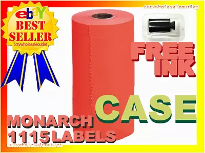 1 Case Fluorescent Red Label For Monarch 1115 Pricing Gun 16 Sleeves=160 Rolls • $275.85