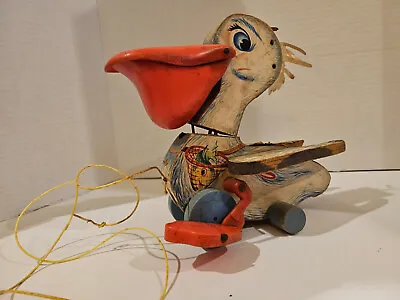 Fisher Price Big Bill Pelican #794 Vintage Pull Toy 1961 USA Working • $10