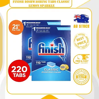 2x Finish Dishwashing Tablets Tabs Classic Everyday Clean Lemon Sparkle 110pk • $56.99