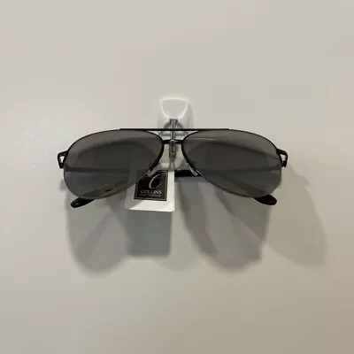 Unisex Black Half Rim Aviator Sunglasses Brand New Scratch Free Bubble Packaging • $14.99