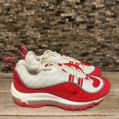 Nike Air Max 98 GS University Red Summit White Style BV4872-600 Youth Size 4Y • $44.99