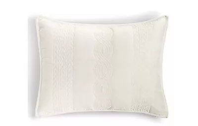 Martha Stewart Collection Cable Knit Velvet Sham King Ivory • $14.99