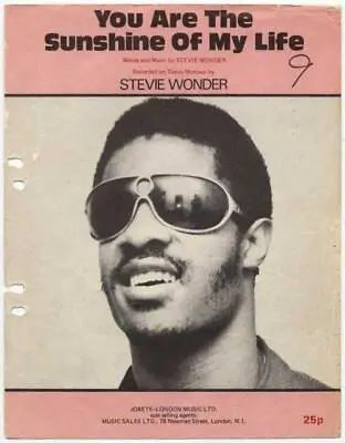 Stevie Wonder You Are The Sunshine Of My Life 1972 Sheet Music #2 CD • £14.75