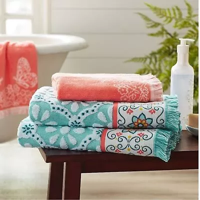 The Pioneer Woman 4 Piece Cotton Bath Towel Set Classis Mint Green • $35