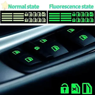1x Luminous Car Sticker Window Switch Door Window Night Safety Decal Accessories • $6.20