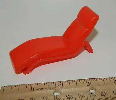 Vintage Mid Century Modern Dollhouse Miniature Red Plastic Lounge Chair ARCO • $11.99