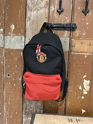 Manchester United Football Rucksack Backpack Black & Red Bag Adjustable Straps • £19.99