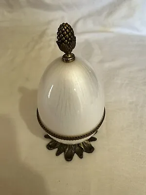 Vintage Evans Egg Table Lighter White Enamel Working Condition • $70