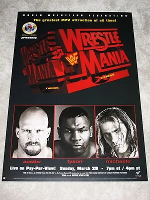 Wrestlemania XIV 1998 Original Poster Vintage MIKE TYSON Steve Austin WWF • $113.53