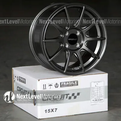 4 Circuit CP41 15x7 4x100 +35 Gun Metal Wheels Fits Mazda Miata Toyota Yaris XB • $519.99