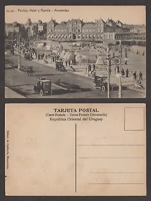 Old Uruguay Postcard - Montevideo - Pocitos Hotel & Rambla • $5.99