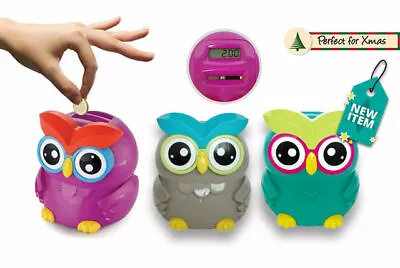 2022 Owl Smart Piggy Bank Digital Automatic Counting Coin Bank Money Jar Box   • £9.89