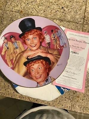 I Love Lucy Collector Plate Lucy And Harpa Marx By Morgan Plate Hamilton Collect • $29.99