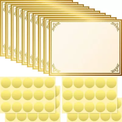 50 Pieces Gold Border Blank Award Certificate Sheets 8.5 X 11 Inch Award Cert... • £28.20