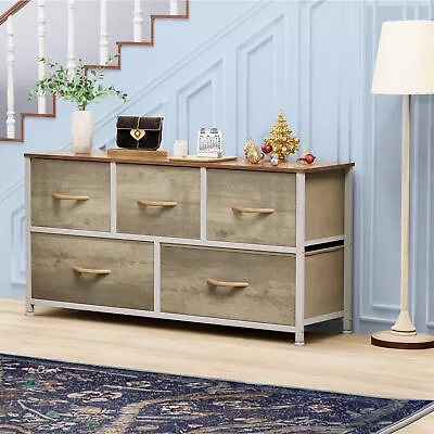 TAUS Chest Of Drawers Dresser With 5 Drawers Fabric Storage Tower For Bedroom • $76.99