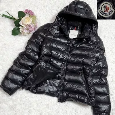 Moncler Women Size 3 US 6 Bady Down Puffer Jacket Removable Hooded Logo Black • $450