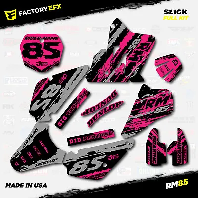 Gray & Pink Slick Racing Graphics Kit Fit Suzuki RM85 01-21 Plates RM 85 Decal • $79.99