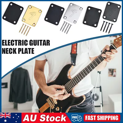 Fender Vintage Logo NECK PLATE Baffle Strat Tele Guitar Bass Screws Parts Bolt • $9.99