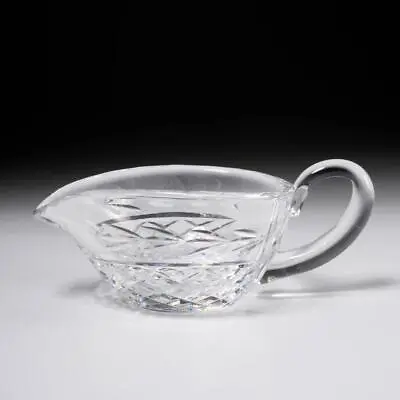 Waterford Glandore Crystal Cut Glass Gravy Sauce Boat 7 L To Handle 2.5 H Signed • $49