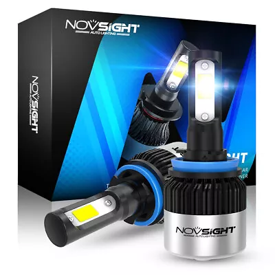 NOVSIGHT 2x H11 LED Headlight Globes Bulbs Kit Replace Halogen 72W 9000LM White • $30.59