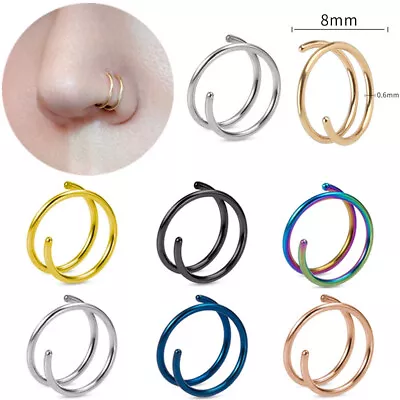 £2.90 • Buy Nose Ring Surgical Steel Fake Nose Rings Hoop Lip Nose Rings Small Thin Piercing