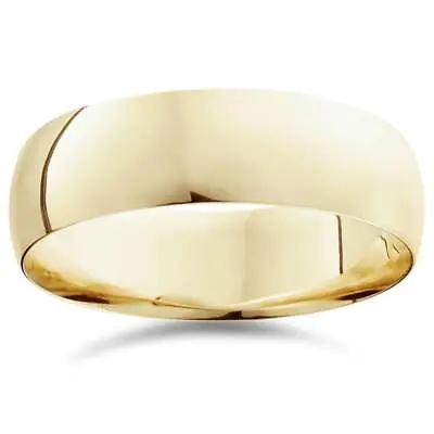 High Polished 7MM Dome Men's Wedding Band Ring Solid 10K Yellow Gold • $284.99