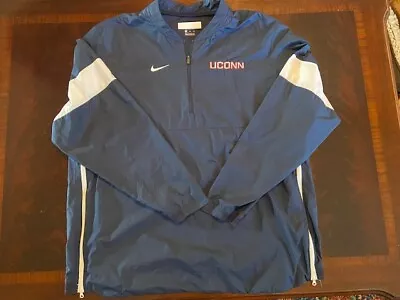 Nike UConn Huskies 2XL Navy Blue Long Sleeve 1/4 Zip Pullover/Breaker • $27