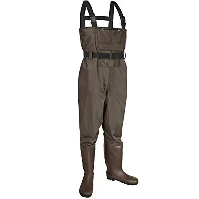 KOMEX Chest Waders Fishing Boots Hunting Waterproof Brown Fits Mens Shoe Size 13 • $29.95