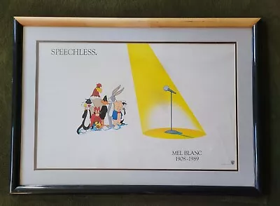 Mel Blanc 1989 Warner Brothers Looney Tunes “Speechless” Framed Print Art 31×22 • $97.95