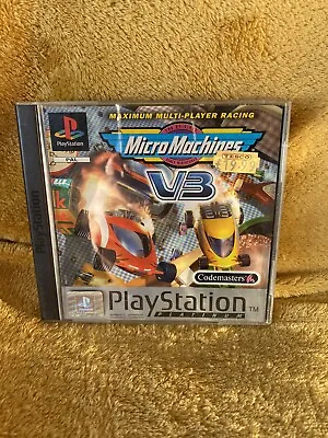 PlayStation PS1 Micro Machines V3 Platinum Complete With Manual PAL See Desc • £9.99
