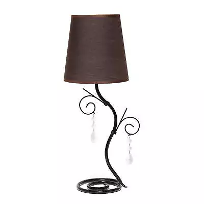 Priva 19  Contemporary Metal Winding Ivy Table Desk Lamp With Brown Fabric • $31.53