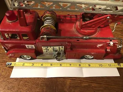 Vintage Metal Fire Engine Truck With Ladder Toy • $65