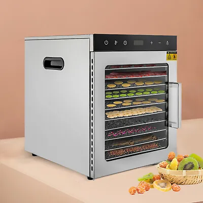 10 Tray Food Dehydrator With Stainless Steel Racks Temp + Time Control 800W • $182.40
