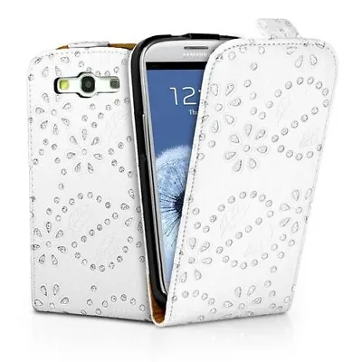 Samsung Galaxy Ace Plus Ace+ S7500 Diamond Glitter Case Vertical Flip Down Cover • £1.99