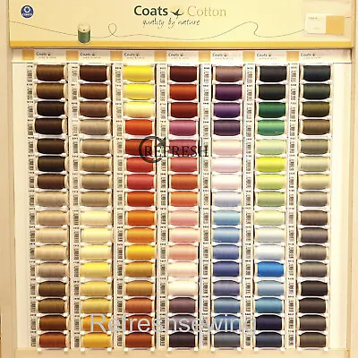 Coats Cotton 100% Pure Mercerised Nr50 170 Colours 100 Meter Sewing Thread • £2.50