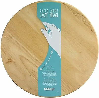 £17.99 • Buy LAZY SUSAN SUZIE ROTATING ROUND WOODEN TRAY SERVING PLATE SOLID RUBBER 35CM Xmas