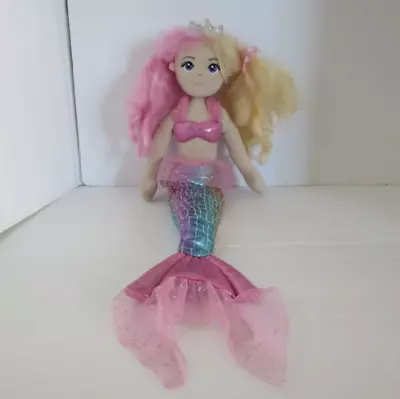 Aurora World Little Mermaid Plush Stuffed Doll Sparkles Pink Blonde  Hair 17” • $10.39