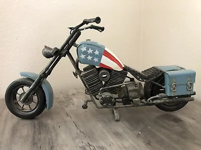 Vintage Handmade 'Easy Rider-Harley Davidson Chopper' Metal Toy Motorcycle Scale • $76.49