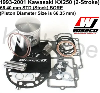 1993-2001 Kawasaki KX 250 Wiseco 66.40 Mm STD BORE Forged Piston Kit Rebuild • $204.17