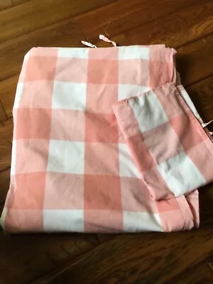 IKEA 100% Cotton Pink Check /striped Single Duvet P/case 58 X 72 Ins Reversible • £10