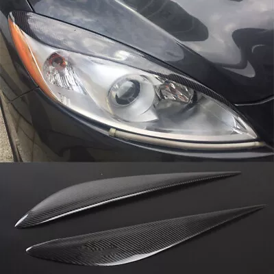 Carbon Fiber Headlight Cover Eyebrows Eyelid Trim Sticker Decals For Mazda 5 10+ • $81.99