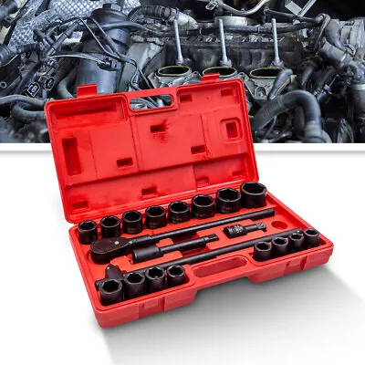 $136.99 • Buy 21pcs 3/4  19mm-50mm Drive Deep Impact Socket Set Garage Repair Sockets Ratchets
