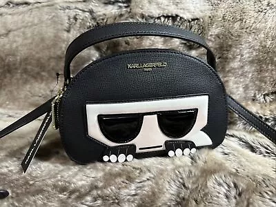 Nwt Karl Lagerfeld Paris Dome Crossbody Bag Shoulder Purse In Black • $89