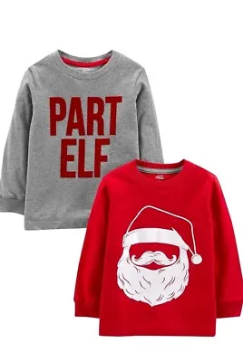 Simple Joys By Carter's Boys' Christmas Long-Sleeve T-Shirts Pack Of 2-Size 2t • £9.99