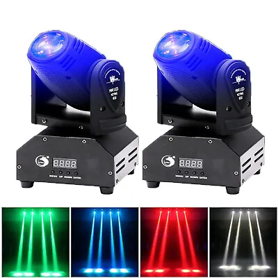 2PC 60W RGBW Mini Beam Stage Light Spot Moving Head Light DMX Bar Party DJ Disco • $142.99